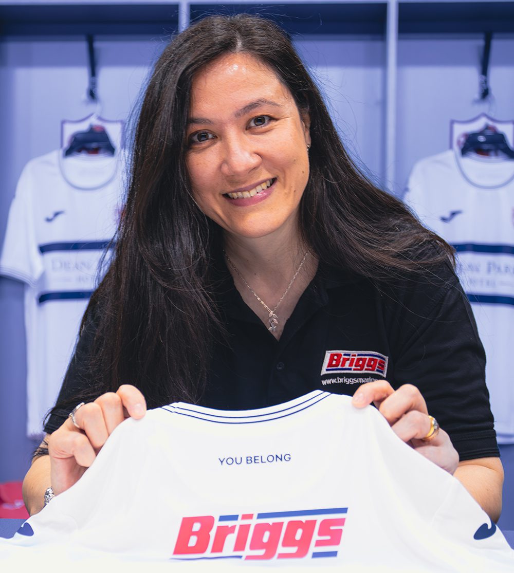 Briggs Marine Sponsorship on the Raith Rovers away top for season 2024-25